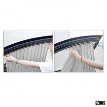 Parasolar Auto Retractabil SIKS, Geamuri Laterale Fata - Spate, Gri
