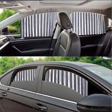 Parasolar Auto Retractabil SIKS, Geamuri Laterale Fata - Spate, Gri