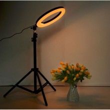 Lampa circulara profesionala SIKS Led Ring Light, diametru 26 cm, 10 inch, 120 LED-uri SMD, trepied inclus, 3 moduri de lumin...