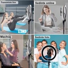 Lampa Circulara Profesionala cu Lumini SIKS Led Ring Light Cu 10 Trepte De Intensitate Led, 3 Tipuri De Lumina, Ideala pentru... Lampa Circulara Profesionala cu Lumini SIKS Led Ring Light Cu 10 Trepte De Intensitate Led, 3 Tipuri De Lumina, Ideala pentru...