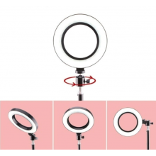 Lampa Circulara Mica cu LED pentru Fotografii SIKS, 58 LED-uri, Conectivitate USB, Trepied, 6 inch, Telecomanda Selfie Inclus...