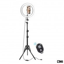 Lampa Circulara cu LED pentru Fotografii SIKS, 120 LED-uri, Conectivitate USB, Trepied, 10 inch, Telecomanda Selfie Inclusa, ...