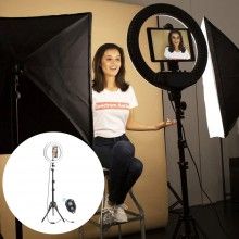 Lampa Circulara cu LED pentru Fotografii SIKS, 180 LED-uri, Conectivitate USB, Trepied, 12 inch, Telecomanda Selfie Inclusa, ... Lampa Circulara cu LED pentru Fotografii SIKS, 180 LED-uri, Conectivitate USB, Trepied, 12 inch, Telecomanda Selfie Inclusa, ...
