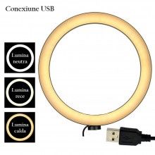 Lampa Circulara cu LED pentru Fotografii SIKS, 162 LED-uri, Conectivitate USB, Trepied, 12 inch, Telecomanda Selfie Inclusa, ... Lampa Circulara cu LED pentru Fotografii SIKS, 162 LED-uri, Conectivitate USB, Trepied, 12 inch, Telecomanda Selfie Inclusa, ...