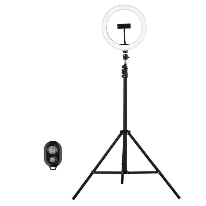 Lampa Circulara cu LED EDAR, 220 LED-uri, 14 inch, Telecomanda Selfie Inclusa, Trepied, Ideala pentru Fotografii, Clipuri Vid...