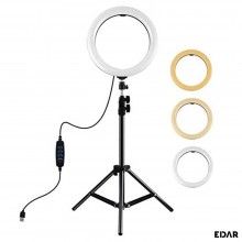 Lampa Circulara cu LED EDAR, 162 LED-uri, 12 inch, Telecomanda Selfie Inclusa, Trepied, Ideala pentru Fotografii, Clipuri Vid...