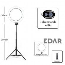 Lampa Circulara cu LED EDAR, 162 LED-uri, 12 inch, Telecomanda Selfie Inclusa, Trepied, Ideala pentru Fotografii, Clipuri Vid...