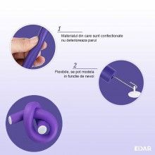 Set Bigudiuri Flexibile EDAR pentru Par, Mov, 10 Bucati, Numarul 3