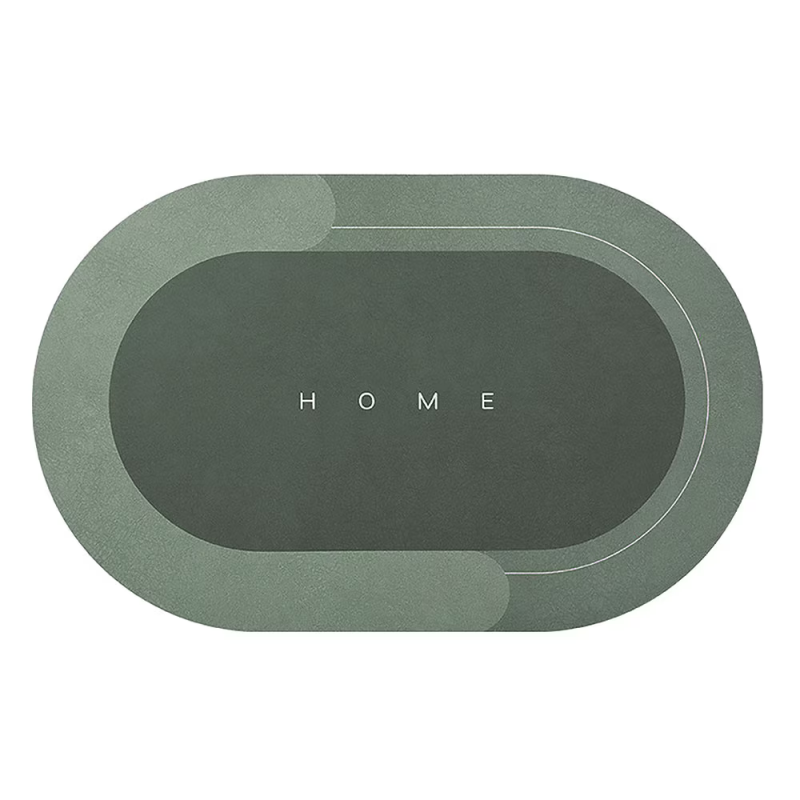 Covor de Baie EDAR, Model „Home”, Antiderapant, Oval, 57 x 38 cm, Verde