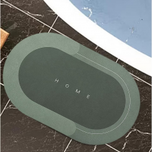 Covor de Baie EDAR, Model „Home”, Antiderapant, Oval, 57 x 38 cm, Verde