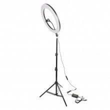 Lampa Circulara Profesionala EDAR cu LED pentru Fotografii, Clipuri Video, 14 inch, 220 LED-uri, Conexiune USB, Nivel Luminoz...