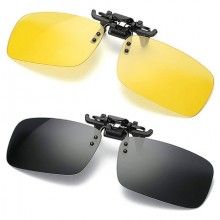Lentile polarizate pentru ochelari de vedere, EDAR®, tip Clip On, de condus ziua si noaptea + 2 tocuri incluse Lentile polarizate pentru ochelari de vedere, EDAR®, tip Clip On, de condus ziua si noaptea + 2 tocuri incluse