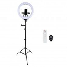 Lampa Circulara SIKS, Ring Light LED Make-UP, 45cm, 18inch, Telecomanda Selfie, 3 Moduri De Lumina, 10 Trepte Intensitate Lum...