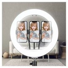 Lampa Circulara SIKS, Ring Light LED Make-UP, 45cm, 18inch, Telecomanda Selfie, 3 Moduri De Lumina, 10 Trepte Intensitate Lum...