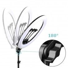 Lampa Circulara SIKS, Ring Light LED Make-UP, 45cm, 18inch, Telecomanda Selfie, 3 Moduri De Lumina, 10 Trepte Intensitate Lum... Lampa Circulara SIKS, Ring Light LED Make-UP, 45cm, 18inch, Telecomanda Selfie, 3 Moduri De Lumina, 10 Trepte Intensitate Lum...