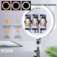 Lampa Circulara cu LED EDAR, 18 inch, Telecomanda Selfie Inclusa, Trepied, Ideala pentru Fotografii, Clipuri Video, Control d... Lampa Circulara cu LED EDAR, 18 inch, Telecomanda Selfie Inclusa, Trepied, Ideala pentru Fotografii, Clipuri Video, Control d...