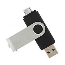 Stick Memorie EDAR, 32 GB, 2 IN 1, cu USB 2.0 si Type-C, Rotativ 360⁰, Waterproof, Compatibil cu Dispozitive cu port Type C, ...