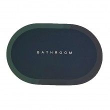 Covor de Baie Antiderapant SIKS, Model „ Bathroom ”, Oval, 57 x 38 cm, Bleumarine