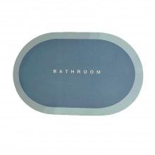 Covor de Baie Antiderapant SIKS, Model „ Bathroom ”, Oval, 57 x 38 cm, Albastru