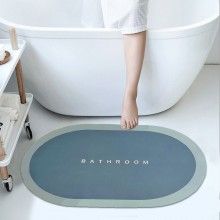 Covor de Baie Antiderapant SIKS, Model „ Bathroom ”, Oval, 57 x 38 cm, Albastru Covor de Baie Antiderapant SIKS, Model „ Bathroom ”, Oval, 57 x 38 cm, Albastru