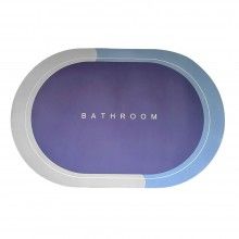 Covor de Baie Antiderapant SIKS, Model „ Bathroom ”, Oval, 57 x 38 cm, Albastru/Mov