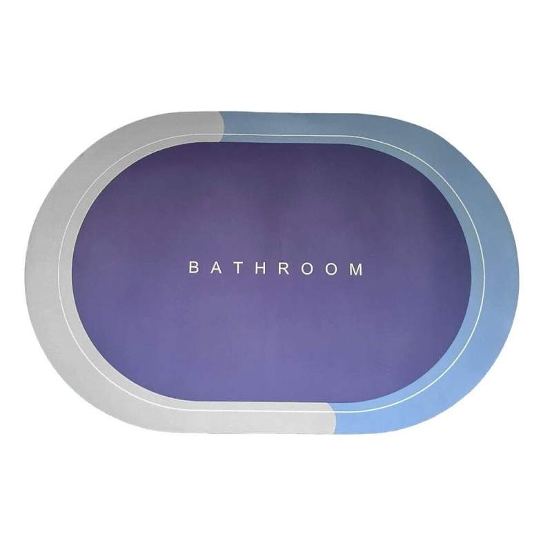 Covor de Baie Antiderapant SIKS, Model „ Bathroom ”, Oval, 57 x 38 cm, Albastru/Mov Covor de Baie Antiderapant SIKS, Model „ Bathroom ”, Oval, 57 x 38 cm, Albastru/Mov