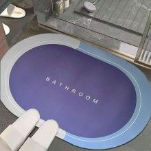 Covor de Baie Antiderapant SIKS, Model „ Bathroom ”, Oval, 57 x 38 cm, Albastru/Mov Covor de Baie Antiderapant SIKS, Model „ Bathroom ”, Oval, 57 x 38 cm, Albastru/Mov