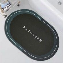 Covor de Baie Antiderapant SIKS, Model „ Bathroom ”, Oval, 57 x 38 cm, Negru/Bleumarine Covor de Baie Antiderapant SIKS, Model „ Bathroom ”, Oval, 57 x 38 cm, Negru/Bleumarine