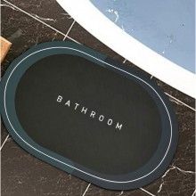 Covor de Baie Antiderapant SIKS, Model „ Bathroom ”, Oval, 57 x 38 cm, Negru/Bleumarine Covor de Baie Antiderapant SIKS, Model „ Bathroom ”, Oval, 57 x 38 cm, Negru/Bleumarine