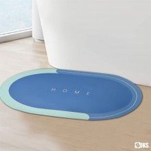 Covor de Baie Antiderapant SIKS, Model „ Bathroom ”, Oval, 57 x 38 cm, Albastru Marin