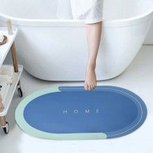 Covor de Baie Antiderapant SIKS, Model „ Bathroom ”, Oval, 57 x 38 cm, Albastru Marin Covor de Baie Antiderapant SIKS, Model „ Bathroom ”, Oval, 57 x 38 cm, Albastru Marin