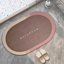 Covor de Baie Antiderapant EDAR, Model „Bathroom”, Oval, 90 x 60 cm, Rose