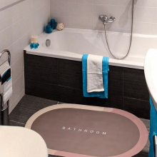 Covor de Baie Antiderapant EDAR, Model „Bathroom”, Oval, 90 x 60 cm, Rose Covor de Baie Antiderapant EDAR, Model „Bathroom”, Oval, 90 x 60 cm, Rose