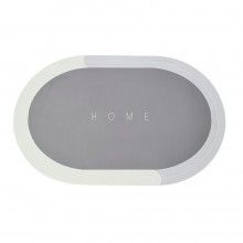 Covor de Baie Antiderapant SIKS, Model „Home”, Oval, 57 x 38 cm, Gri Deschis