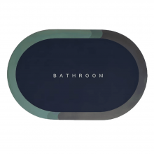 Covor de Baie Antiderapant EDAR, Model „Bathroom”, Oval, 90 x 60 cm, Bleumarin