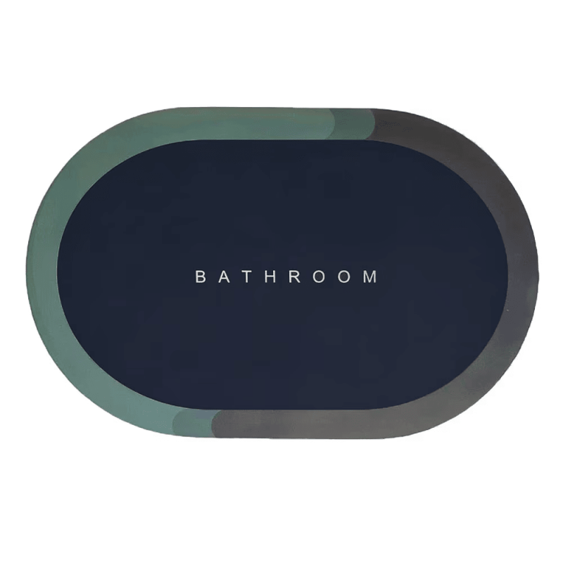 Covor de Baie Antiderapant EDAR, Model „Bathroom”, Oval, 90 x 60 cm, Bleumarin