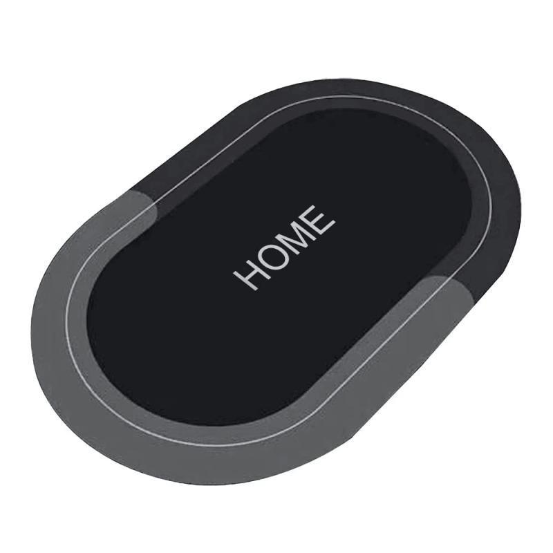 Covor de Baie Antiderapant EDAR, Model „Home”, Substrat Absorbant, Covoras cu Uscare Rapida, Oval, 80 x 56 cm, Negru Covor de Baie Antiderapant EDAR, Model „Home”, Substrat Absorbant, Covoras cu Uscare Rapida, Oval, 80 x 56 cm, Negru