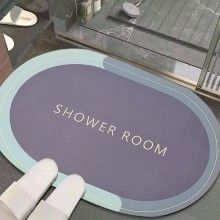 Covor de Baie Antiderapant SIKS, Model „ Shower Room ”, Oval, 57 x 38 cm, Mov Covor de Baie Antiderapant SIKS, Model „ Shower Room ”, Oval, 57 x 38 cm, Mov