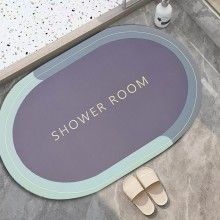Covor de Baie Antiderapant SIKS, Model „ Shower Room ”, Oval, 57 x 38 cm, Mov Covor de Baie Antiderapant SIKS, Model „ Shower Room ”, Oval, 57 x 38 cm, Mov
