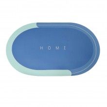 Covor de Baie Antiderapant EDAR, Model „Home”, Oval, 57 x 38 cm, Albastru Marin