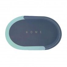 Covor de Baie Antiderapant EDAR, Model „Home”, Oval, 57 x 38 cm, Bleumarin/Blue