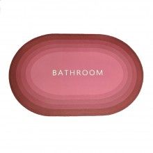 Covor de Baie Antiderapant SIKS, Model „Bathroom ”, Oval, 57 x 38 cm, Grena