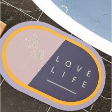 Covor de Baie Antiderapant EDAR, Model „Love Life”, Oval, 57 x 38 cm, Mov Lila Covor de Baie Antiderapant EDAR, Model „Love Life”, Oval, 57 x 38 cm, Mov Lila