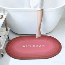 Covor de Baie Antiderapant EDAR, Model „Bathroom ”, Oval, 57 x 38 cm, Grena Covor de Baie Antiderapant EDAR, Model „Bathroom ”, Oval, 57 x 38 cm, Grena