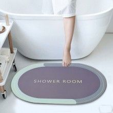 Covor de Baie Antiderapant EDAR, Model „ Shower Room ”, Oval, 57 x 38 cm, Mov Covor de Baie Antiderapant EDAR, Model „ Shower Room ”, Oval, 57 x 38 cm, Mov