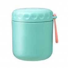 Caserola Termica SIKS Pentru Supa, Lingura Inclusa, Din Otel Inoxidabil, 430 Ml, Mini Termos Pentru Pranz, Turcoaz