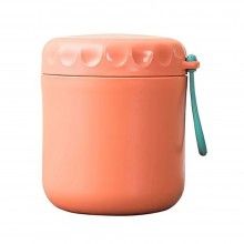 Caserola Termica SIKS Pentru Supa, Lingura Inclusa, Din Otel Inoxidabil, 430 Ml, Mini Termos Pentru Pranz, Portocaliu