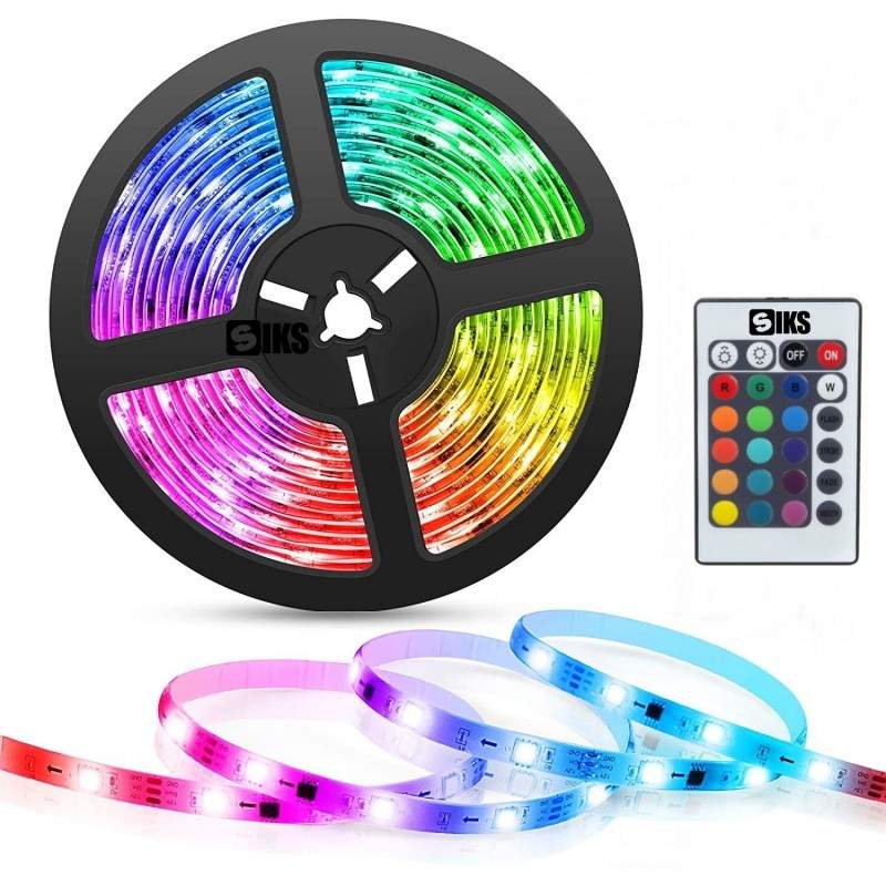 Kit Banda Led RGB SIKS® Lumina Ambientala, 5 Metri, Telecomanda, IP65, Multicolor Kit Banda Led RGB SIKS® Lumina Ambientala, 5 Metri, Telecomanda, IP65, Multicolor