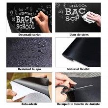 Tabla Scolara SIKS Sub Forma De Autocolant Pentru Scris Cu Creta, 45 X 100 cm, Negru Tabla Scolara SIKS Sub Forma De Autocolant Pentru Scris Cu Creta, 45 X 100 cm, Negru