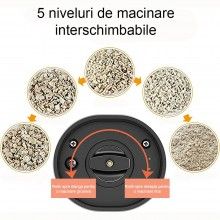 Set 2 Rasnite Electrice SIKS Pentru Sare , Piper Sau Alte Condimente, Inoxidabil, Nivel Rasnire Ajustabil, Incarcare USB Tyce-C,
